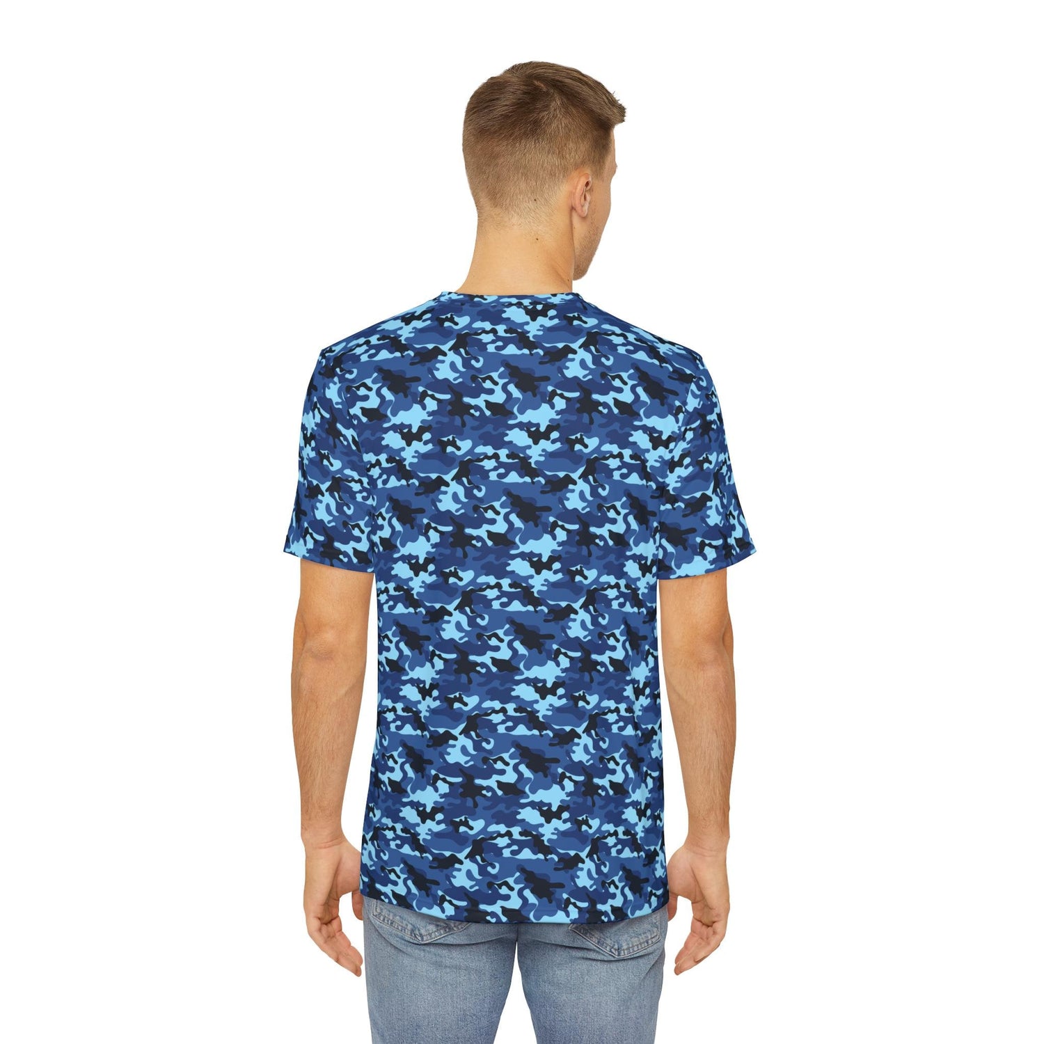 Blue Camo Tee - Casual Streetwear, Cool Graphic T-Shirt for Men, Summer Essential, Perfect Gift for Outdoor Lovers, Everyday Wear