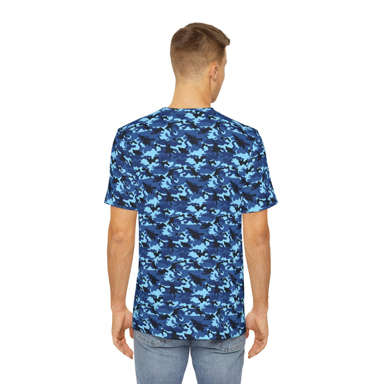 Blue Camo Tee - Casual Streetwear, Cool Graphic T-Shirt for Men, Summer Essential, Perfect Gift for Outdoor Lovers, Everyday Wear