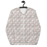 Luxury White Christmas Snowflake Designer Bomber Jacket - Festive Winter Fashion Statement for Women