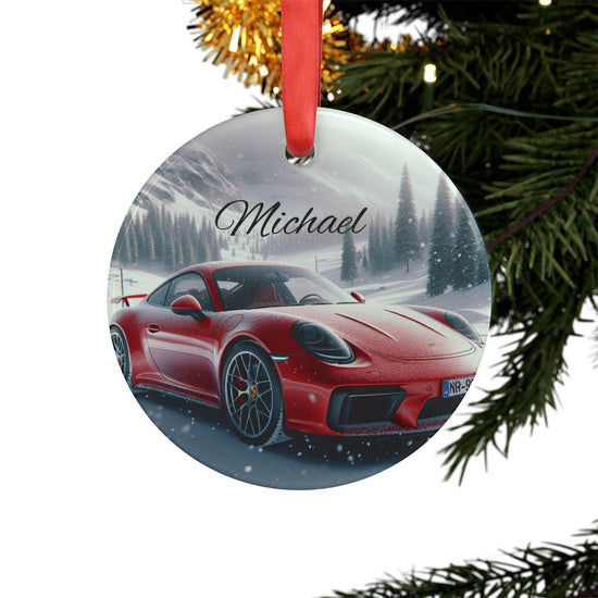 Adorno de coche de lujo personalizado, decoración navideña personalizada, regalo único para amantes de los coches, recuerdo de invierno, adorno para entusiastas de los coches.