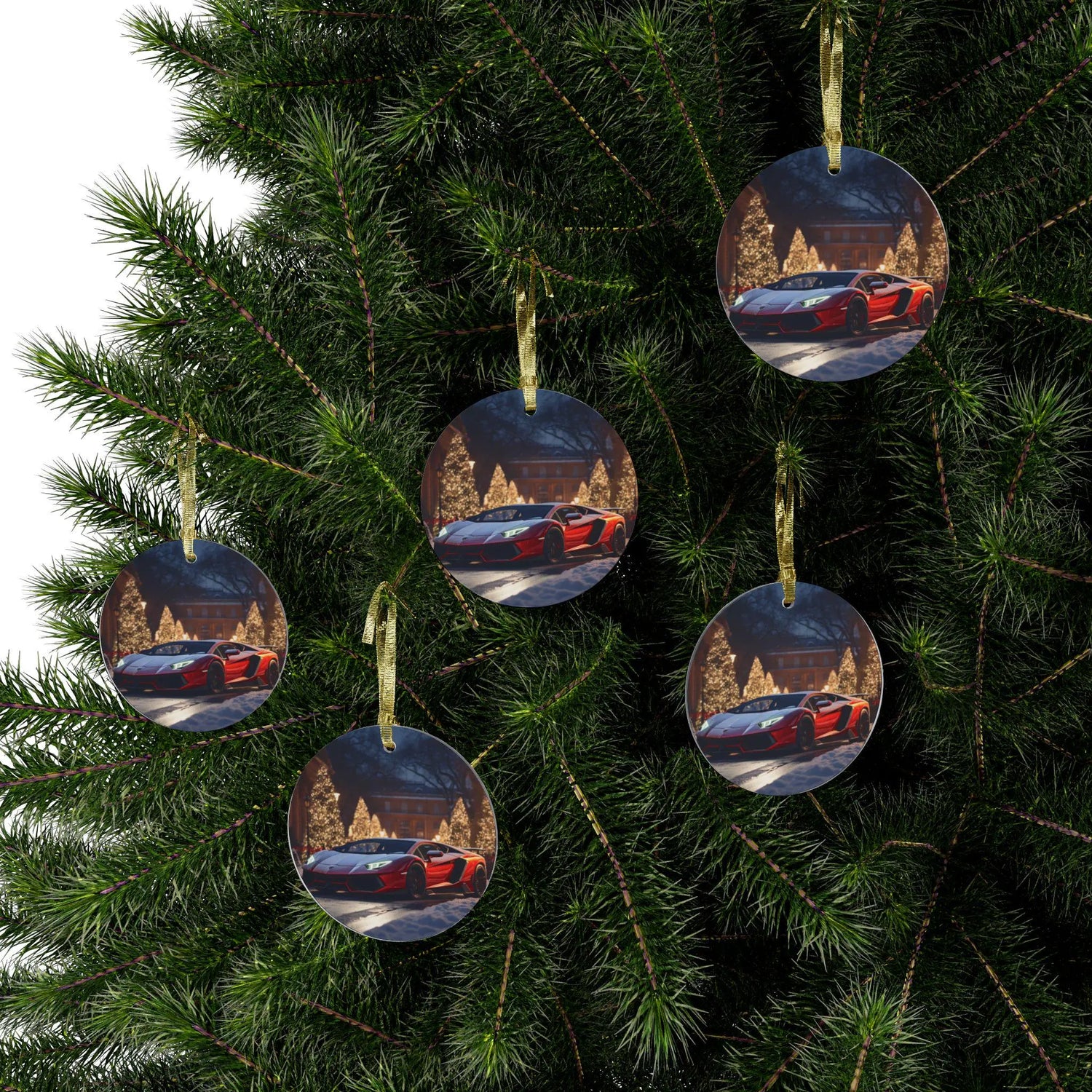 Acrylic Ornaments, Red lamborghini, Holiday Design, Designer ornament, Luxury Ornament, Christmas tree ornament, Christmas Decor The Aurora Touch