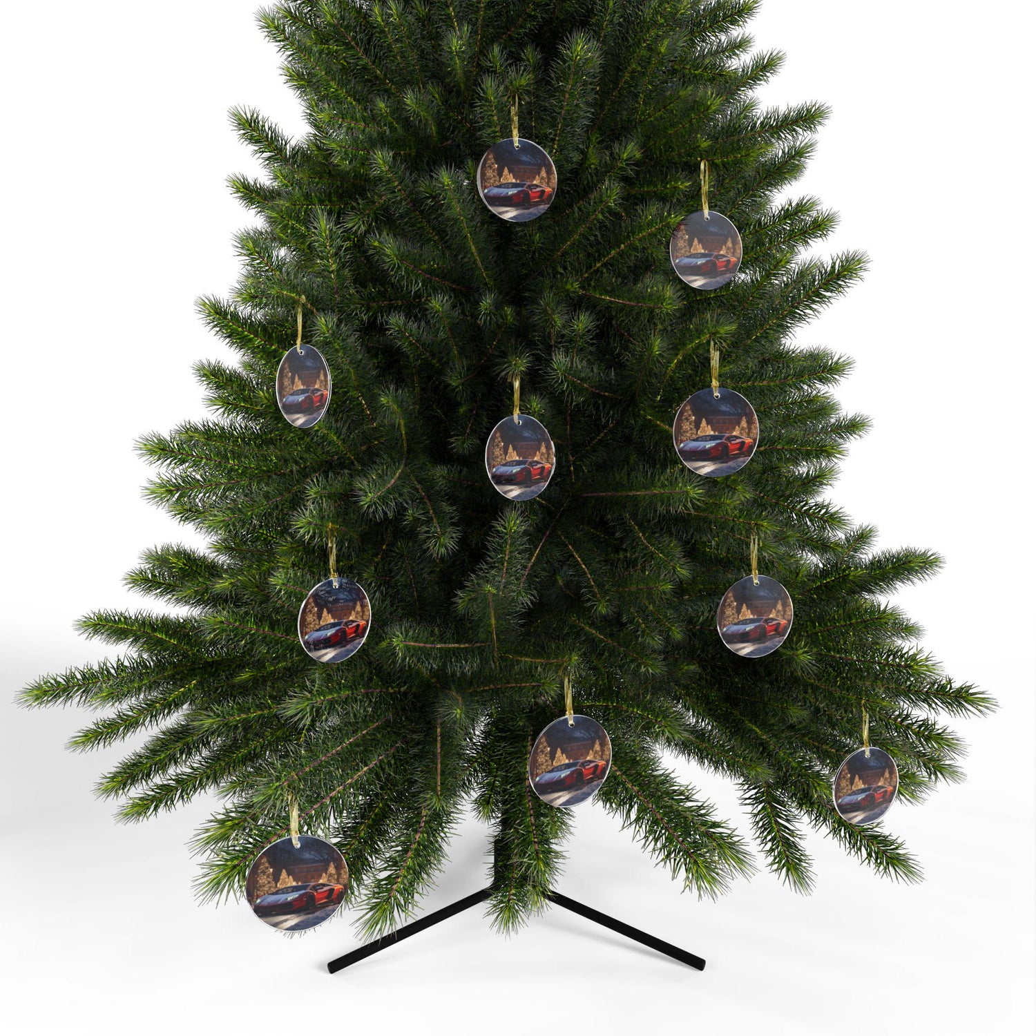 Acrylic Ornaments, Red lamborghini, Holiday Design, Designer ornament, Luxury Ornament, Christmas tree ornament, Christmas Decor