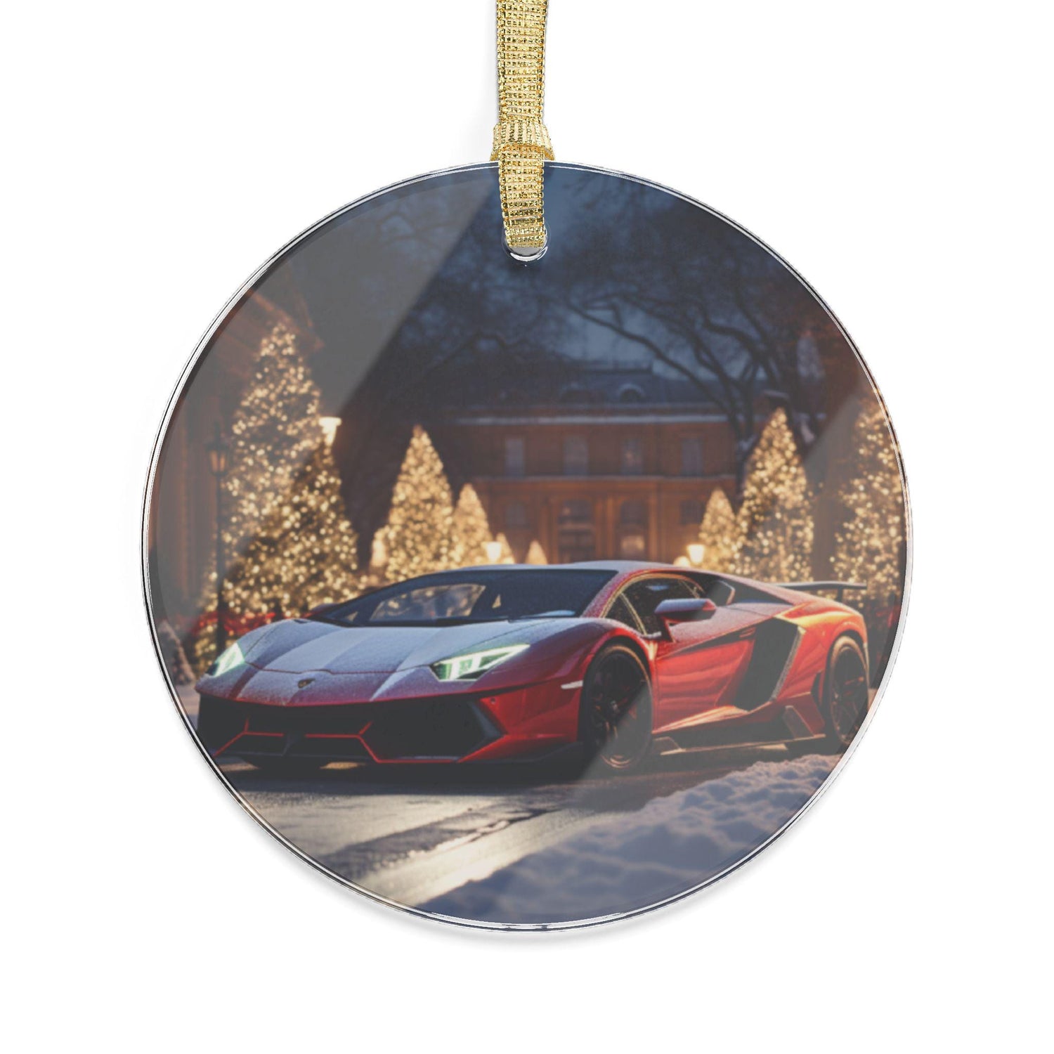 Acrylic Ornaments, Red lamborghini, Holiday Design, Designer ornament, Luxury Ornament, Christmas tree ornament, Christmas Decor