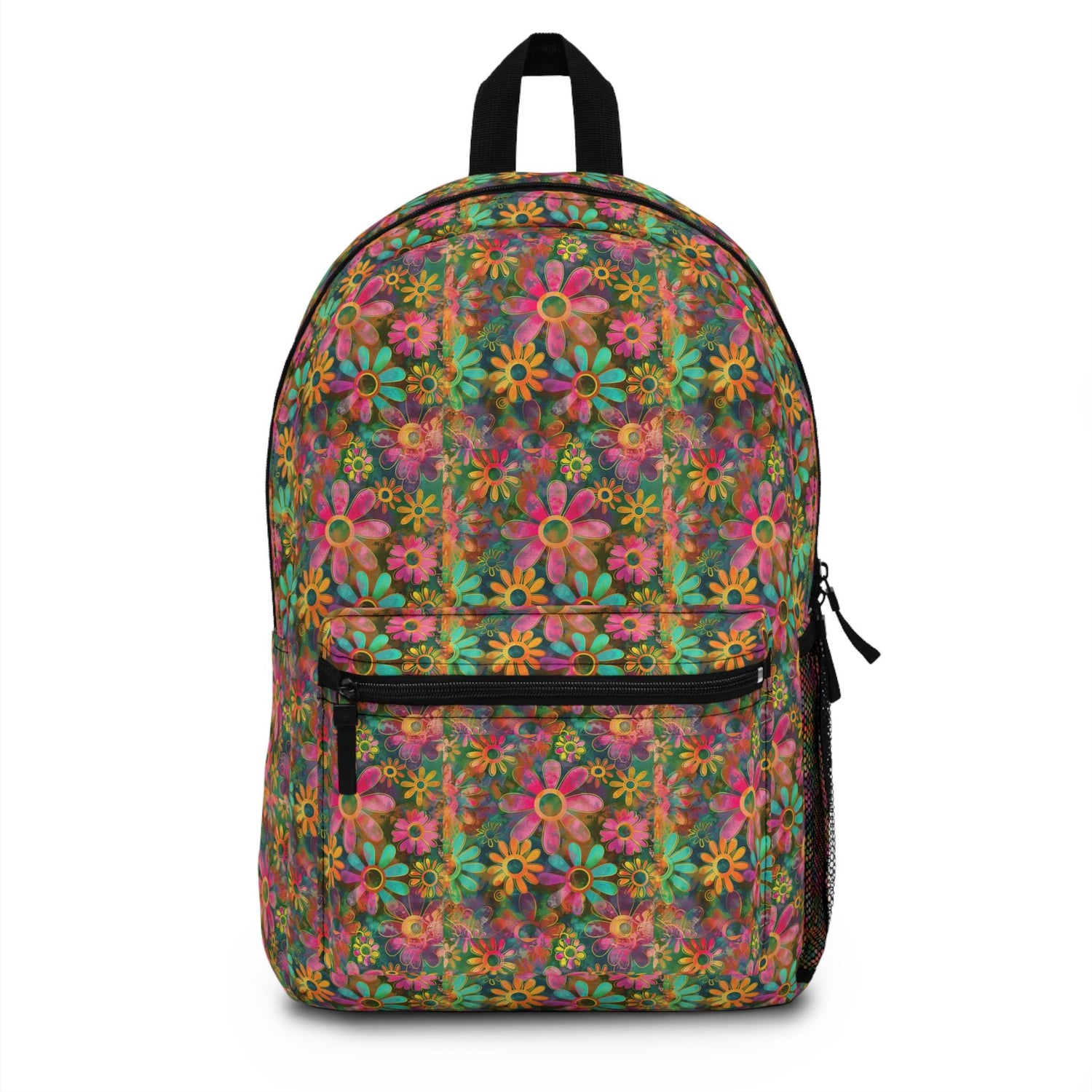 Bohemian Floral Backpack, Colorful School Bag, Trendy Tote for Students, Eco-Friendly Travel Pack, Gift for Nature Lovers