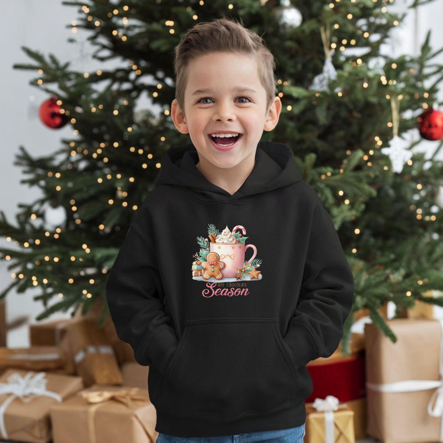 Cozy Hot Chocolate Sweatshirt for Kids, Winter Apparel, Christmas Gift, Holiday Hoodie, Seasonal Fashion, Cute Kids Clothing