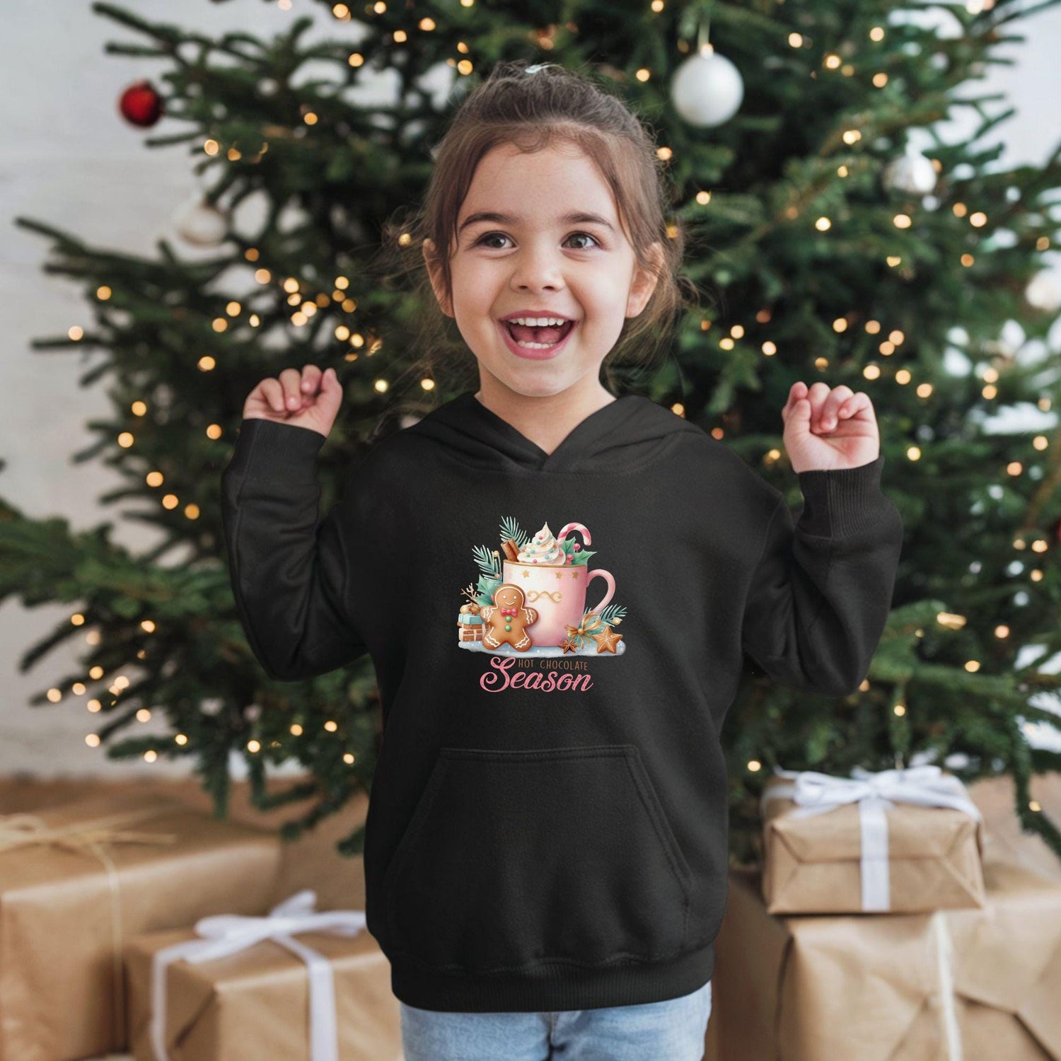 Cozy Hot Chocolate Sweatshirt for Kids, Winter Apparel, Christmas Gift, Holiday Hoodie, Seasonal Fashion, Cute Kids Clothing