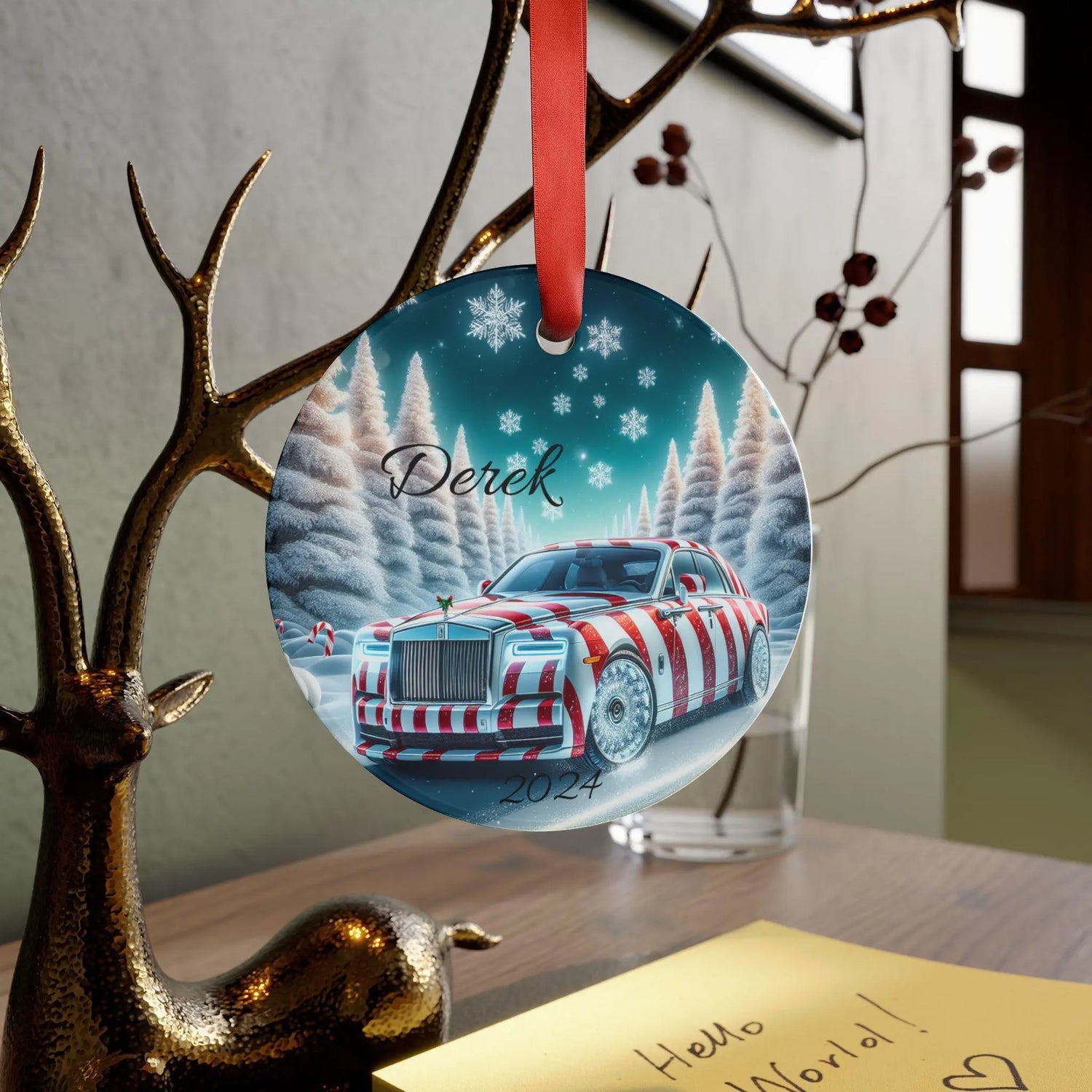 Personalized Acrylic Christmas Ornament, Custom Holiday Decor, Custom Name Ornament, Unique Tree Decoration, Rolls Royce Ornament The Aurora Touch