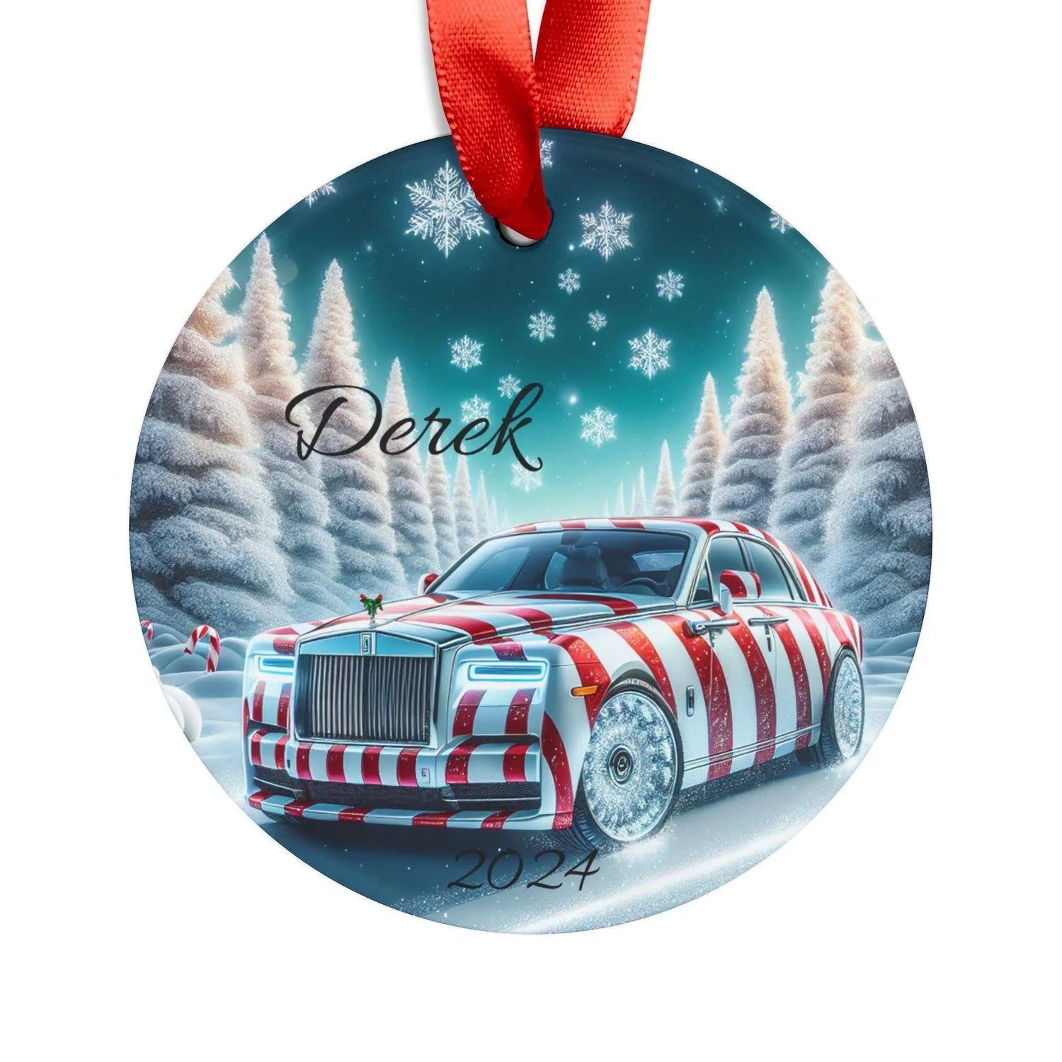 Personalized Acrylic Christmas Ornament, Custom Holiday Decor, Custom Name Ornament, Unique Tree Decoration, Rolls Royce Ornament The Aurora Touch