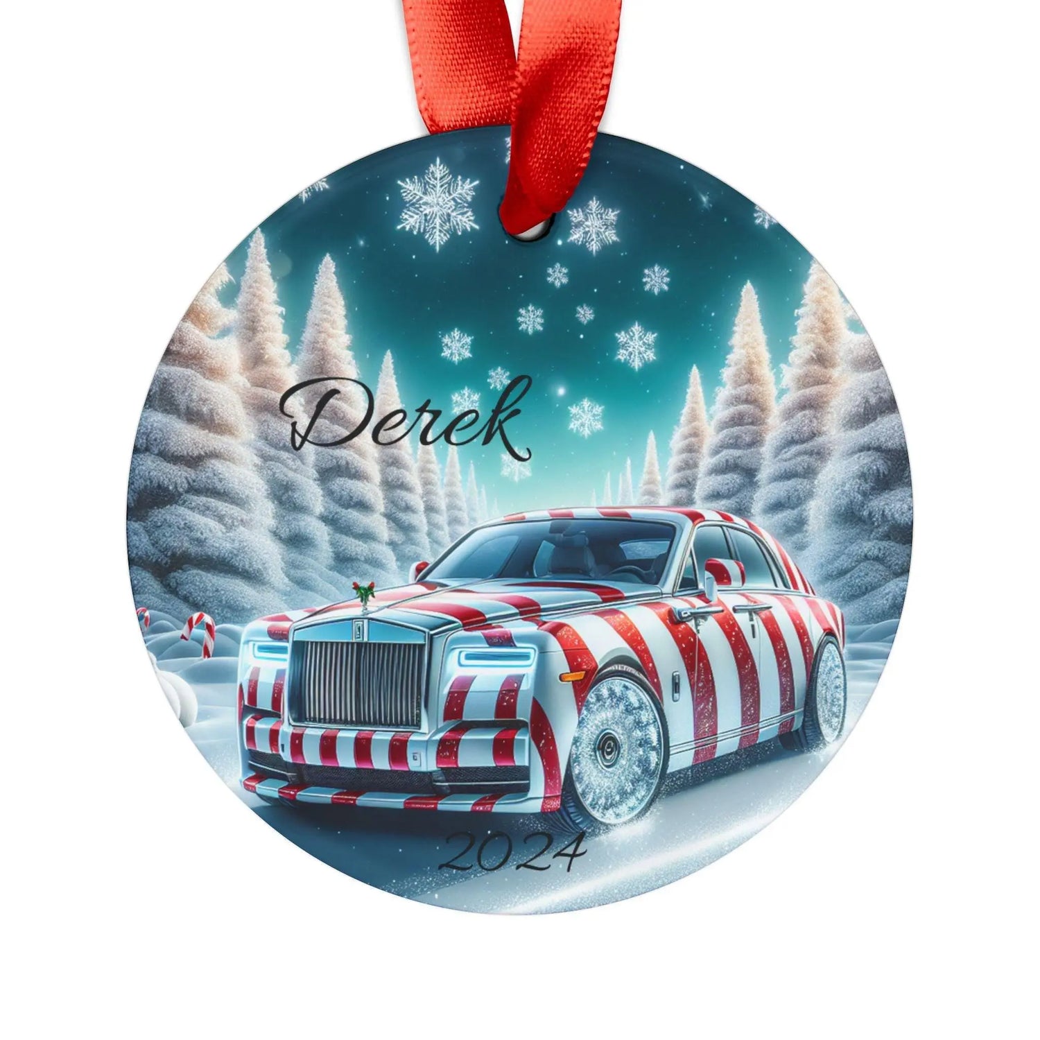 Personalized Acrylic Christmas Ornament, Custom Holiday Decor, Custom Name Ornament, Unique Tree Decoration, Rolls Royce Ornament The Aurora Touch