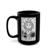 Celestial Black Mug - The Sun Tarot Card Coffee Cup, Mystical Psychic Gift, 11oz 15oz Mug, Tarot Card Readings, Mystic Drinking Cup