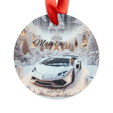 Luxury Car Acrylic Ornament, Personalized Holiday Décor, Christmas Tree Decoration, Unique Gift for Car Enthusiasts, Lamborghini The Aurora Touch