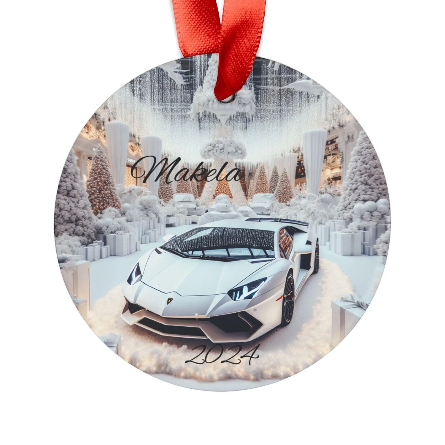 Luxury Car Acrylic Ornament, Personalized Holiday Décor, Christmas Tree Decoration, Unique Gift for Car Enthusiasts, Lamborghini The Aurora Touch