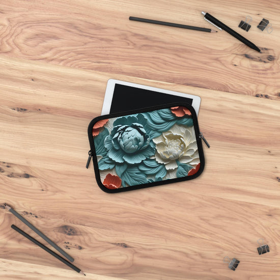 Floral Laptop Sleeve- Stylish Tech Accessory for Home, Office or Travel, Perfect Gift for Students or Professionals, 3D Vibrant Nature