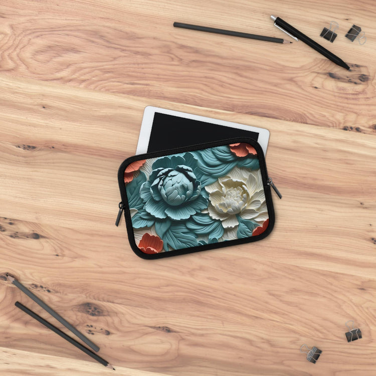 Floral Laptop Sleeve- Stylish Tech Accessory for Home, Office or Travel, Perfect Gift for Students or Professionals, 3D Vibrant Nature