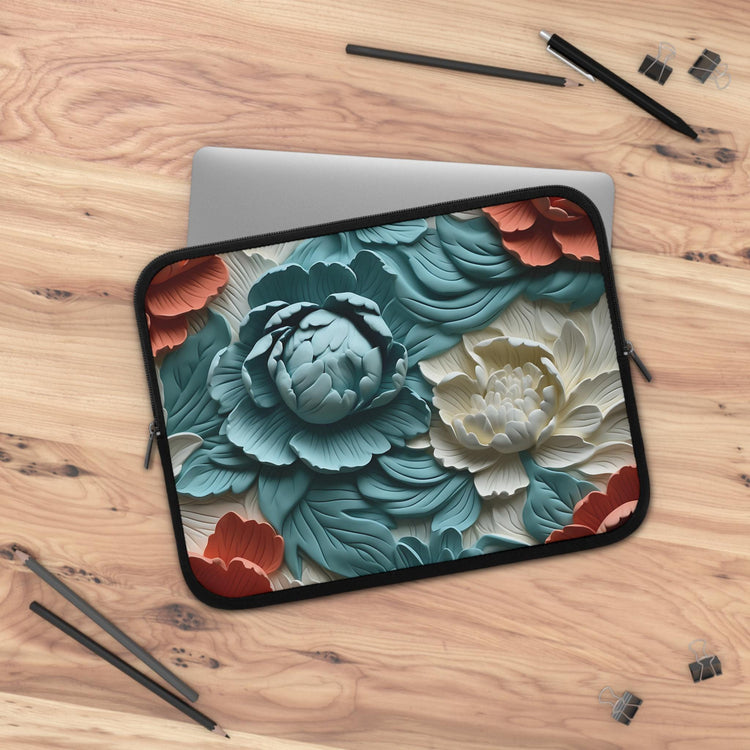 Floral Laptop Sleeve- Stylish Tech Accessory for Home, Office or Travel, Perfect Gift for Students or Professionals, 3D Vibrant Nature