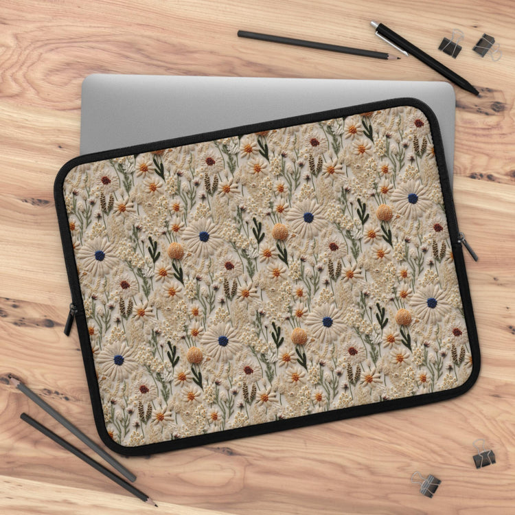 Floral Laptop Sleeve, Nature-Inspired Tech Case, Perfect Gift for Students, Eco-Friendly Accessory, Laptop Bag for Travel, Mother&