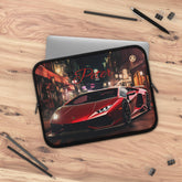 Sports Car Laptop Sleeve - Personalized Tech Case, Gift for Car Lovers, Custom Laptop Bag, Unique Present for Him, Red Lamborghini Design