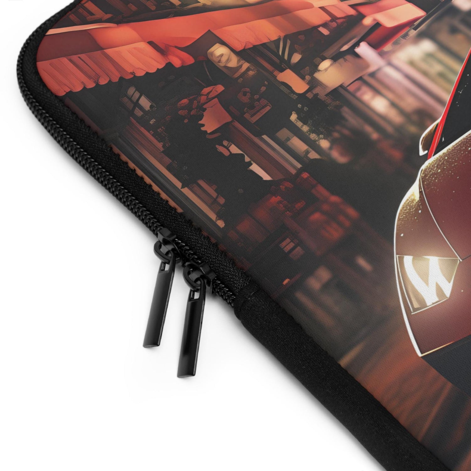 Sports Car Laptop Sleeve - Personalized Tech Case, Gift for Car Lovers, Custom Laptop Bag, Unique Present for Him, Red Lamborghini Design