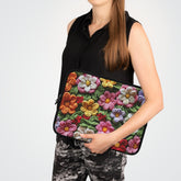 Floral 3D Embroidered Laptop Sleeve, Stylish Tech Case, Laptop Bag, Gift for Her, Cute Computer Sleeve, Spring Accessories