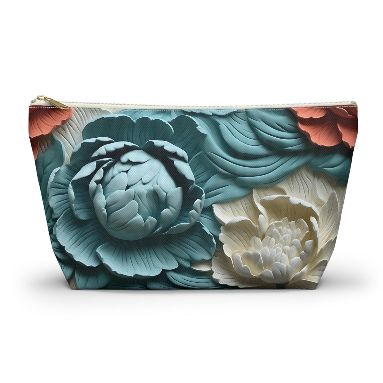 Floral Accessory Pouch, Stylish Makeup Bag, Travel Organizer, Gift for Her, Spring Floral Design, Cute Toiletry Bag