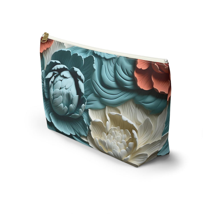 Floral Accessory Pouch, Stylish Makeup Bag, Travel Organizer, Gift for Her, Spring Floral Design, Cute Toiletry Bag