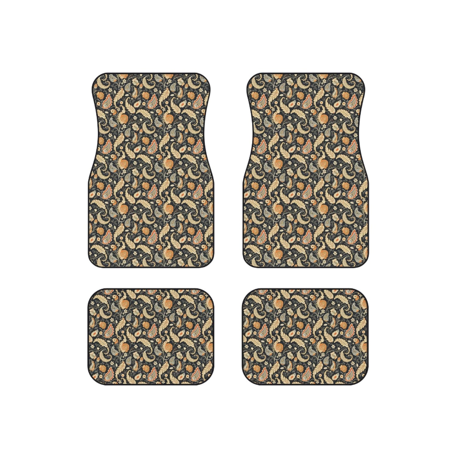 Bohemian Car Mats Set of 4, Artistic Auto Flooring, Vintage Style Car Accessories, Unique Gift for Travelers, Car Decor