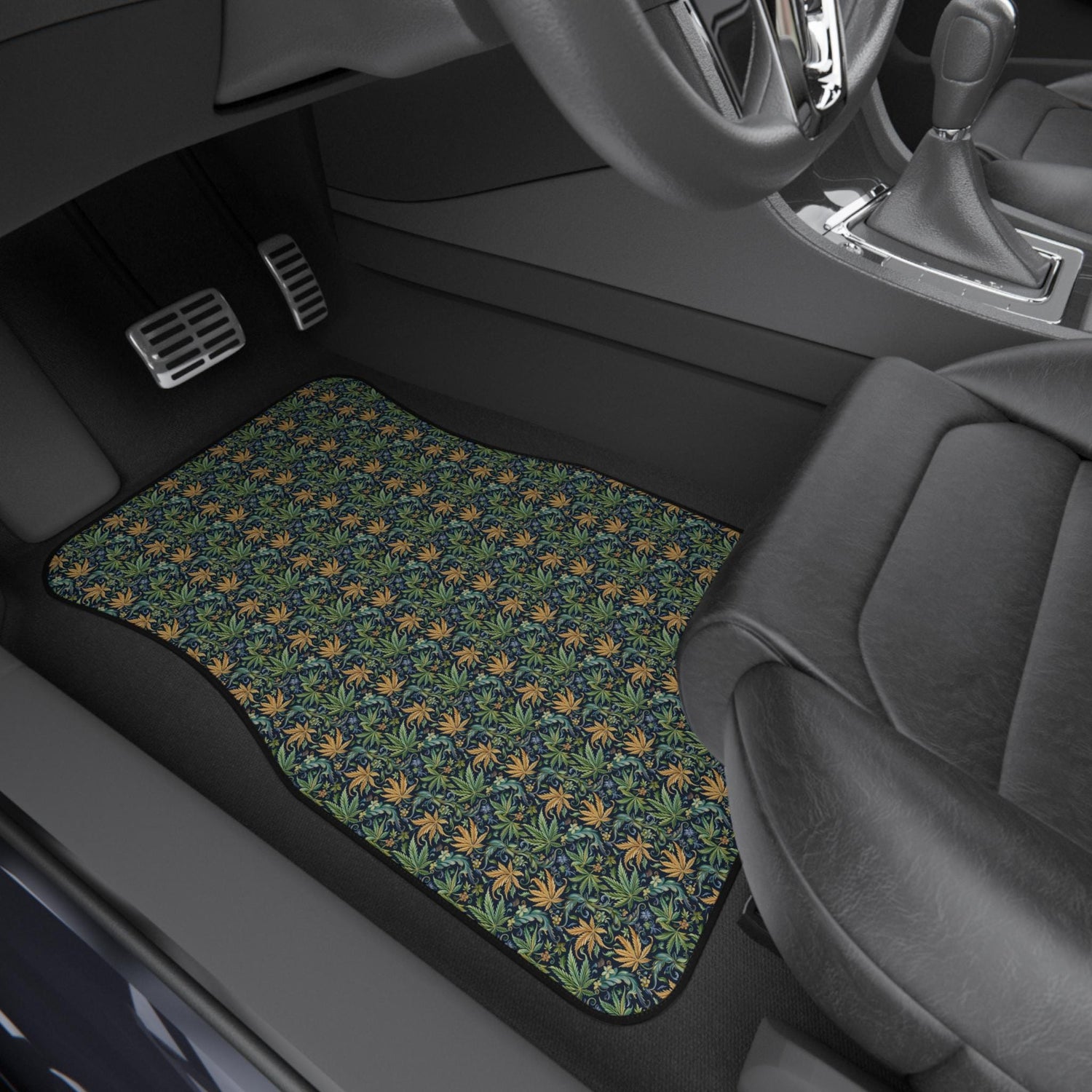 Floral Car Mats Set, Vibrant Auto Accessories, Unique Car Decor, Gift for Car Lovers, Stylish Floor Mats, Perfect for Road Trips
