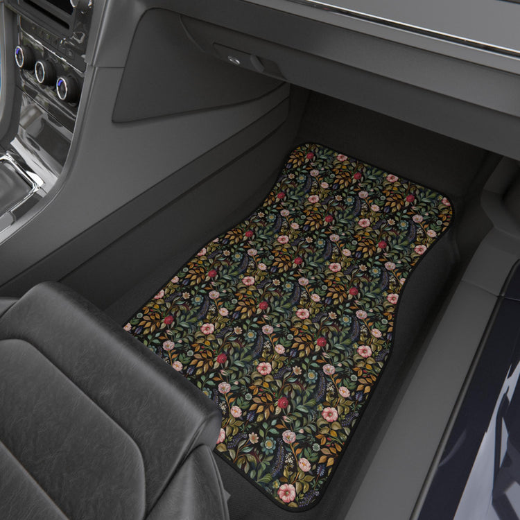 Floral Car Mats Set, Stylish Vehicle Floor Mats, Perfect for Flower Lovers, Great Gift for Home Decor, Car Accessories