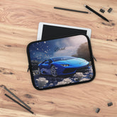 Personalized Car Lover Laptop Sleeve - Automotive Gift, Custom Tech Case, Stylish Computer Bag, Unique Present for Him, Blue Lamborghini