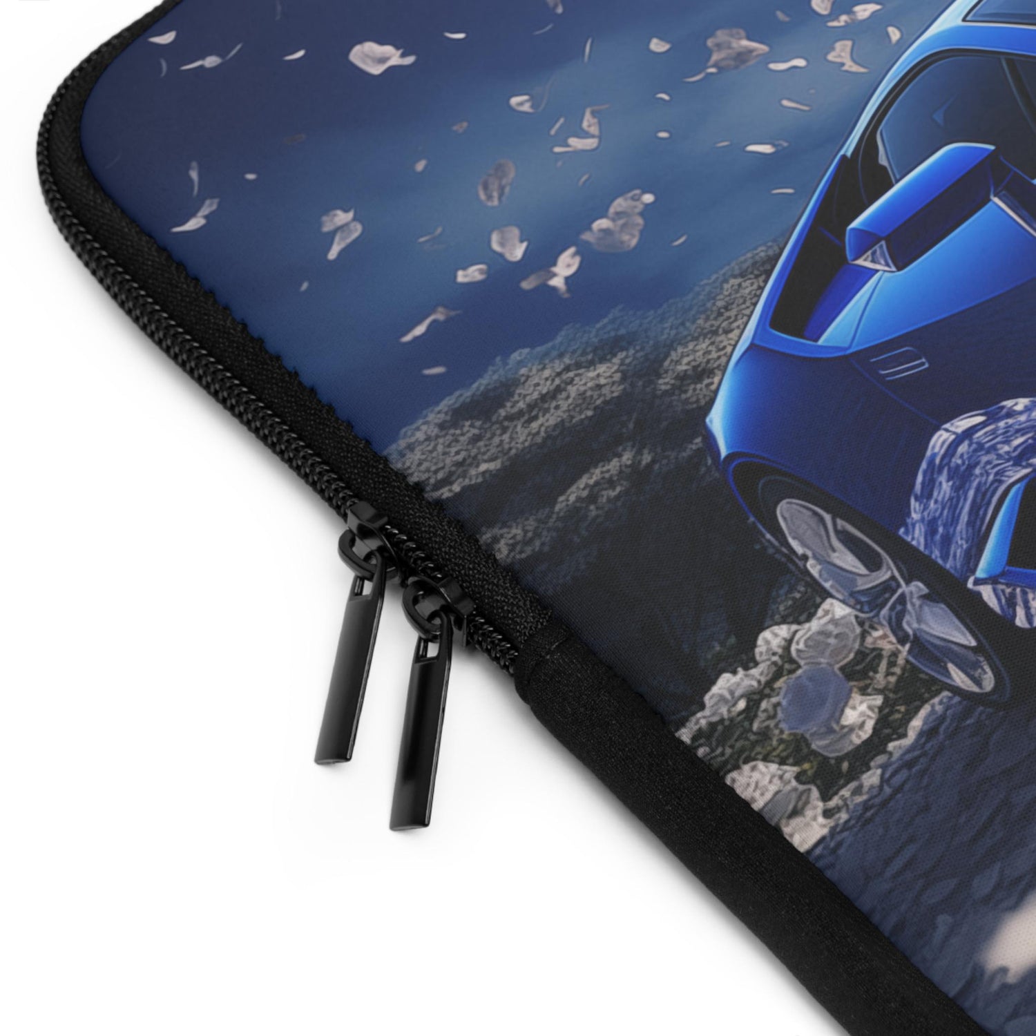 Personalized Car Lover Laptop Sleeve - Automotive Gift, Custom Tech Case, Stylish Computer Bag, Unique Present for Him, Blue Lamborghini