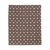 Cozy Heart Pattern Velveteen Plush Blanket, Soft Throw, Valentine&