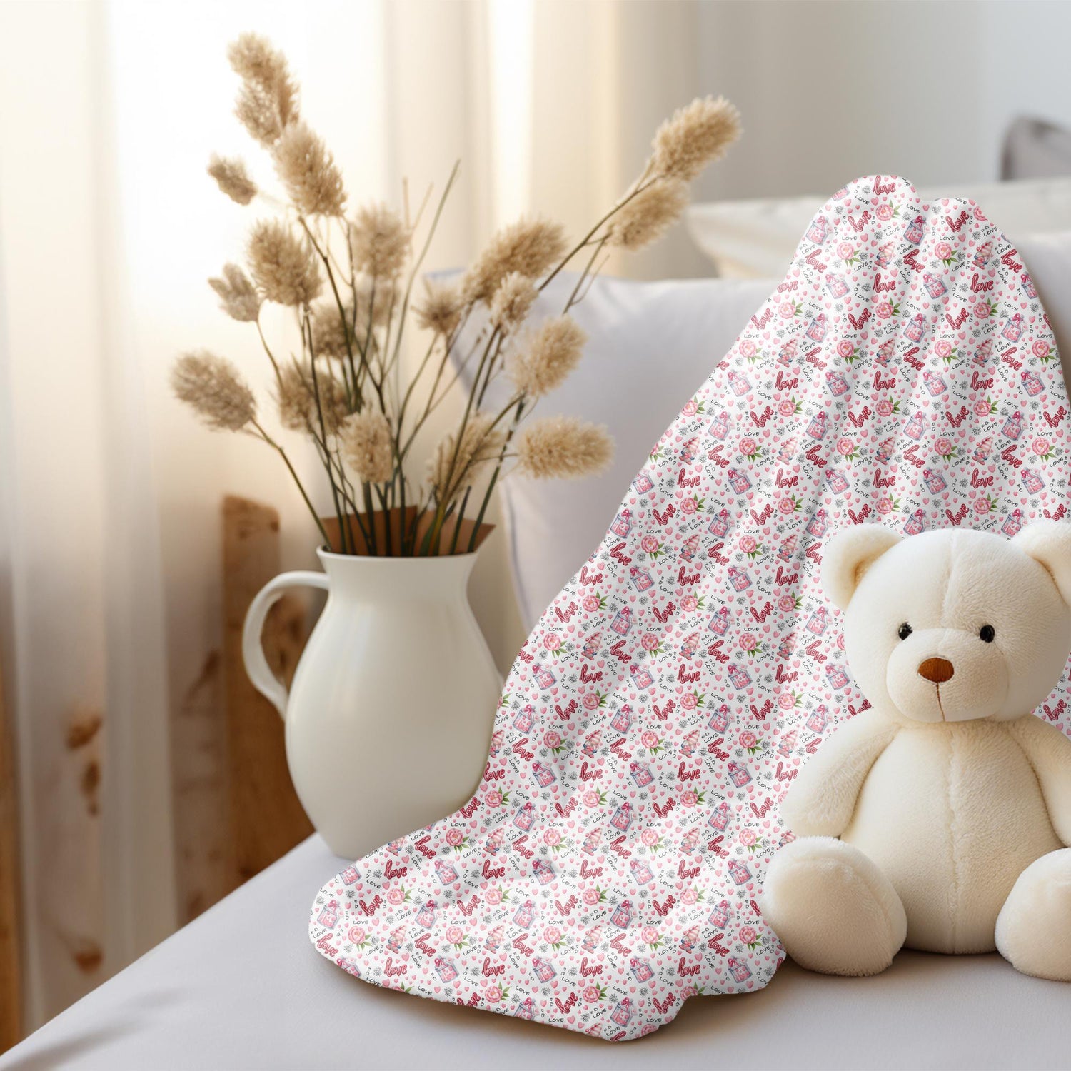 Valentines PrintVelveteen Plush Blanket, Cozy Throw, Soft Bedding, Home Decor, Perfect for Picnics, Gifts for Her, Bedroom