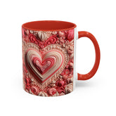 Romantic Heart Accent Coffee Mug - Perfect for Valentine&