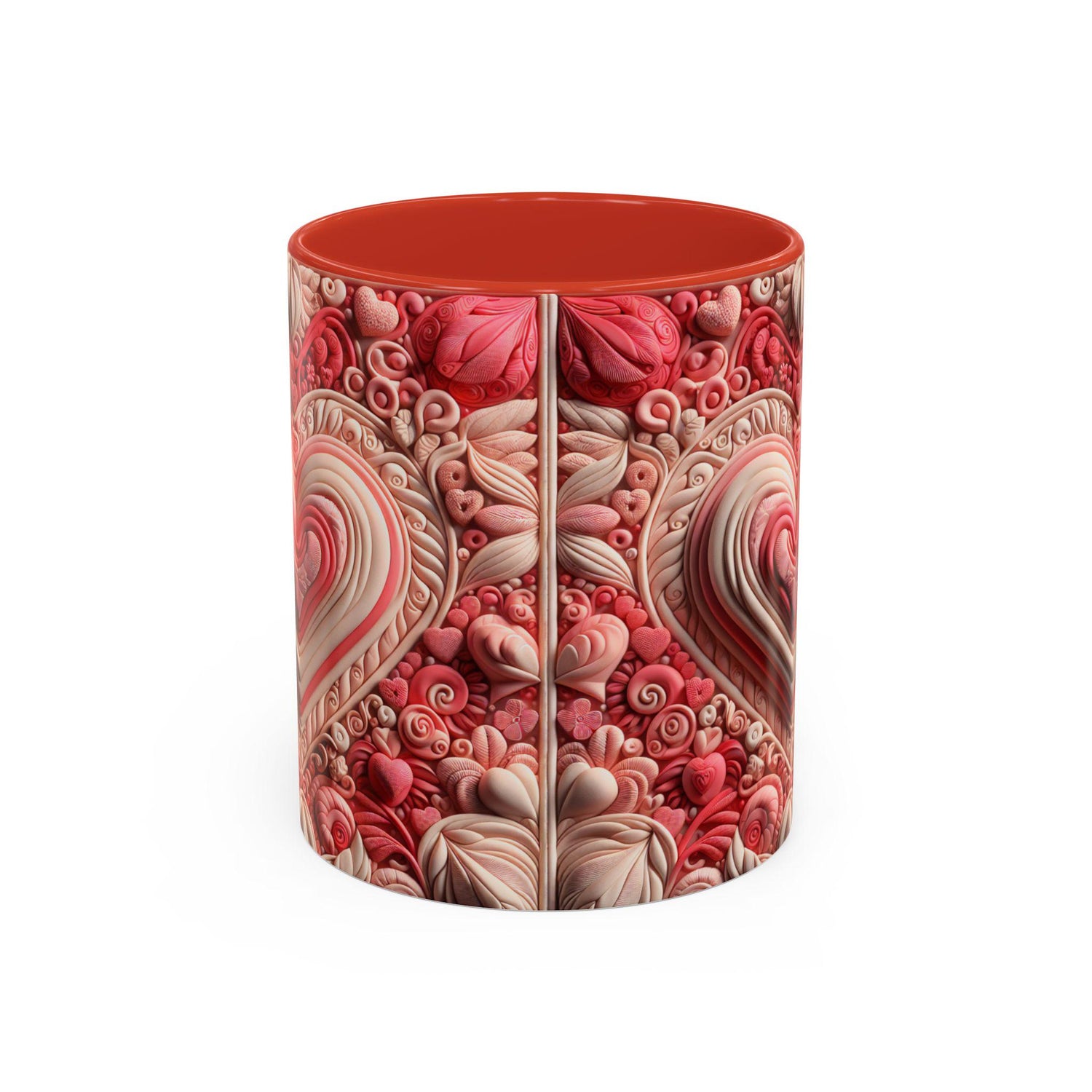 Romantic Heart Accent Coffee Mug - Perfect for Valentine&