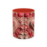 Romantic Heart Accent Coffee Mug - Perfect for Valentine&