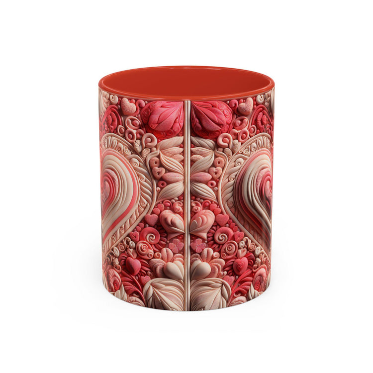 Romantic Heart Accent Coffee Mug - Perfect for Valentine&
