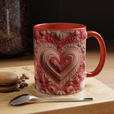 Romantic Heart Accent Coffee Mug - Perfect for Valentine&