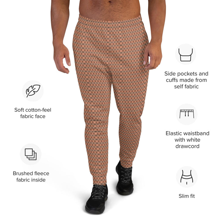Men’s Geometric Pattern Joggers – Trendy, Stylish, Comfortable Activewear – All-Over Design, Perfect Fit for Every Occasion