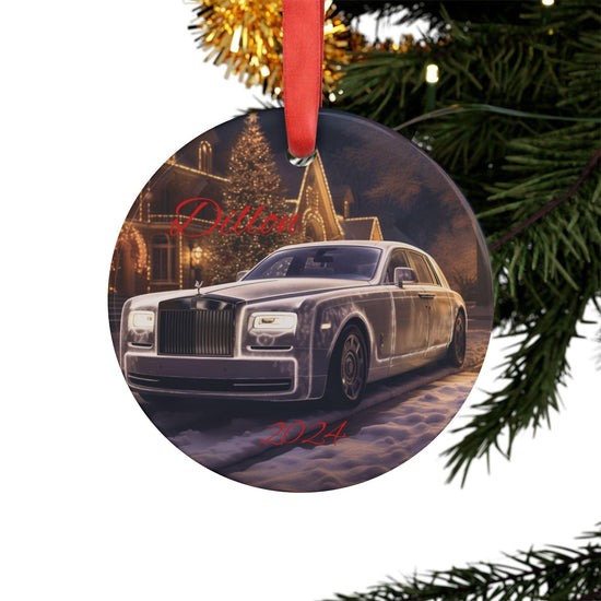 Personalized Acrylic Ornament, XMAS Decoration, Custom Holiday Keepsake, Gift for Car Lovers, Winter Decor, Family Ornament, Rolls Royce