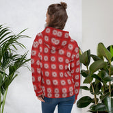 Festive Red Snowflake Design Hoodie – Cozy Xmas Holiday Sweatshirt for Women