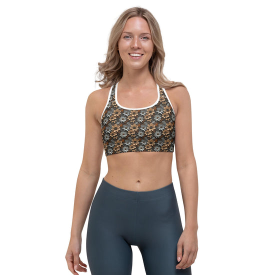 Floral All-Over Print Stylish Sports Bra – Comfortable & Trendy Activewear for Every Workout