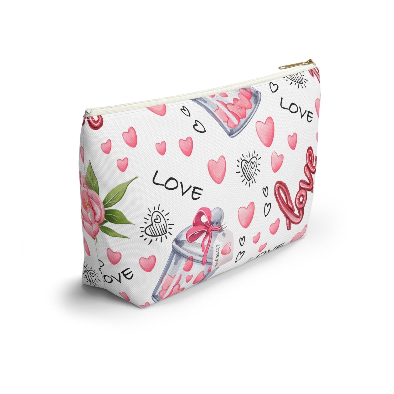 Love-Themed Accessory Pouch, Perfect Gift for Valentine&