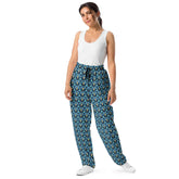 Colorful All-Over Print Uni-Sex Wide-Leg Joggers – Stylish & Comfortable Casual Loungers for Everyday Wear