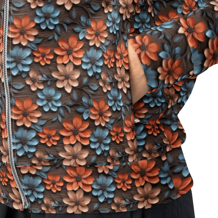 Beautiful Floral Pattern Female Unisex Track Jacket – Stylish & Comfortable Sportswear for Every Season