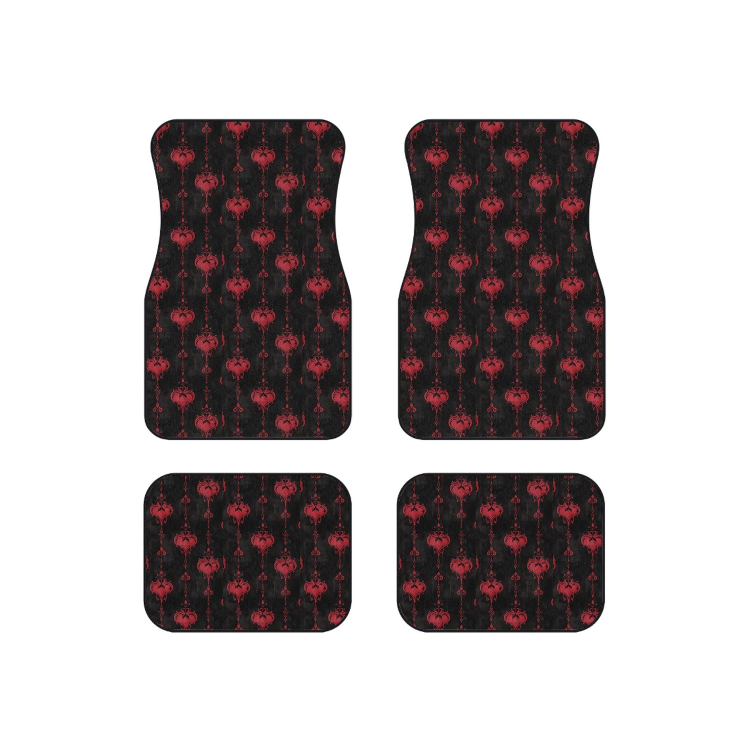 Elegant Gothic Car Mats - Set of 4, Unique Auto Accessories, Flooring for Holidays, Perfect for Car Lovers, Stylish Vehicle Decor