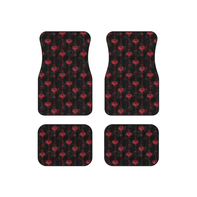 Elegant Gothic Car Mats - Set of 4, Unique Auto Accessories, Flooring for Holidays, Perfect for Car Lovers, Stylish Vehicle Decor