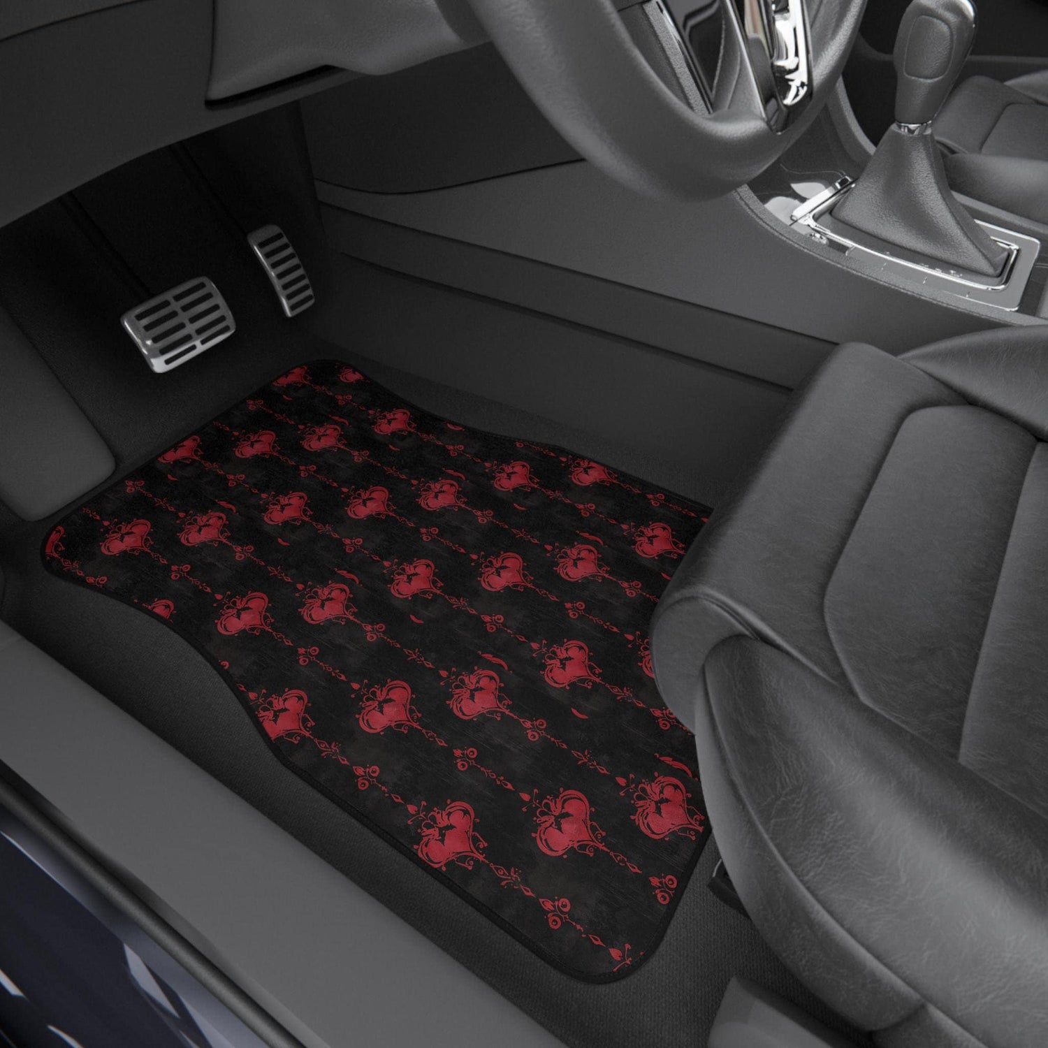 Elegant Gothic Car Mats - Set of 4, Unique Auto Accessories, Flooring for Holidays, Perfect for Car Lovers, Stylish Vehicle Decor