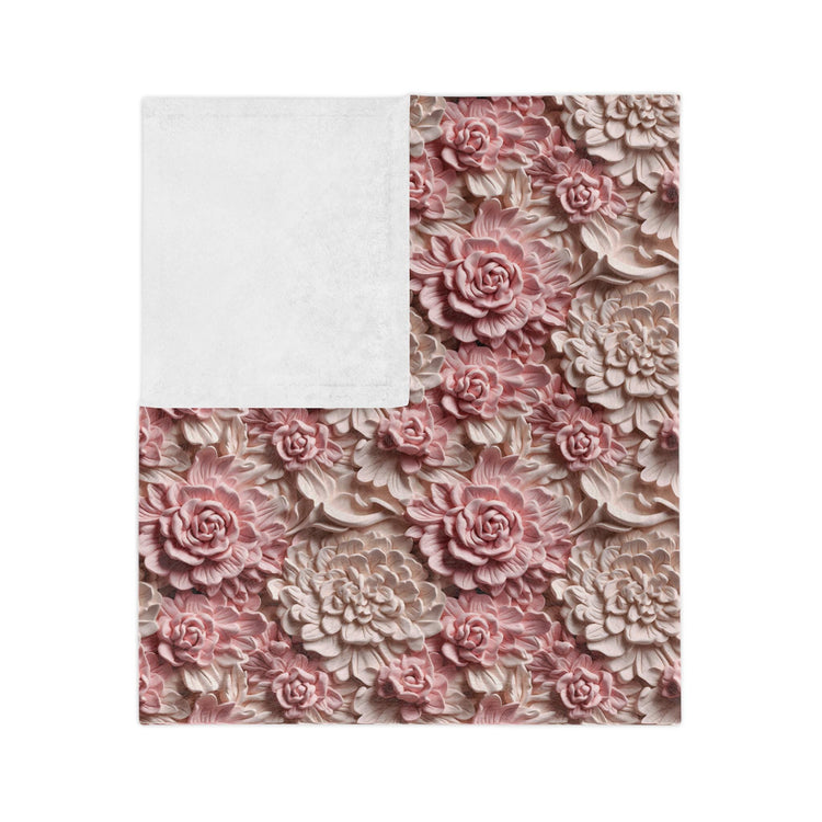Floral Embossed Velveteen Microfiber Blanket, Cozy Throw, Soft Bed Cover, Home Decor, Gift for Her, Wedding, Birthday