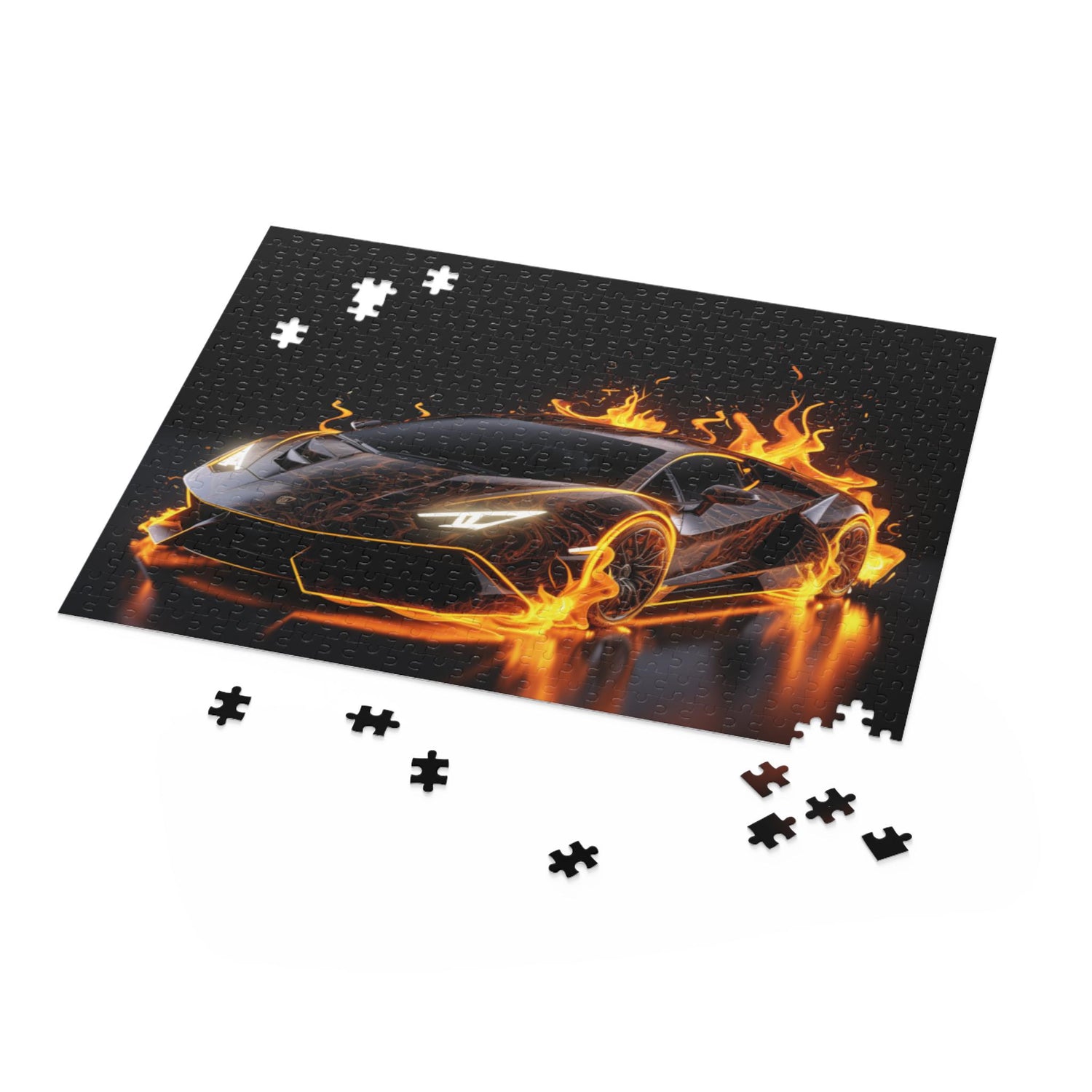 Flame-Infused Sports Car Puzzle | Perfect Gift for Car Lovers, 120-Piece, 252-Piece, 500-Piece, Family Fun, Racing Enthusiasts