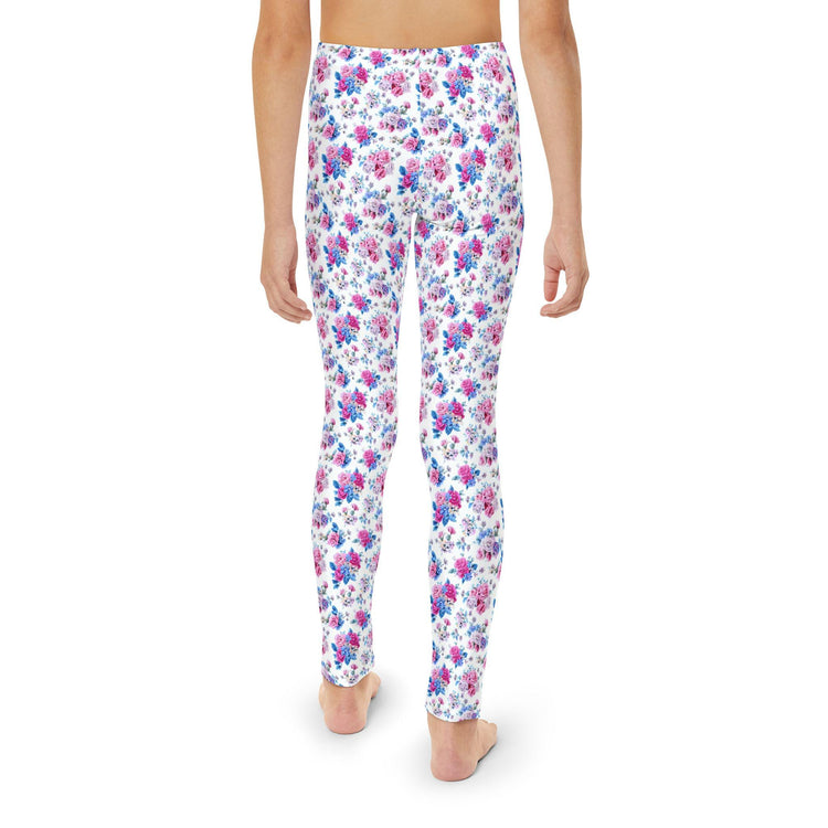Floral Youth Full-Length Leggings, Stylish Girls Leggings, Comfortable Activewear, Trendy Spring Outfit, Gift for Young Girls